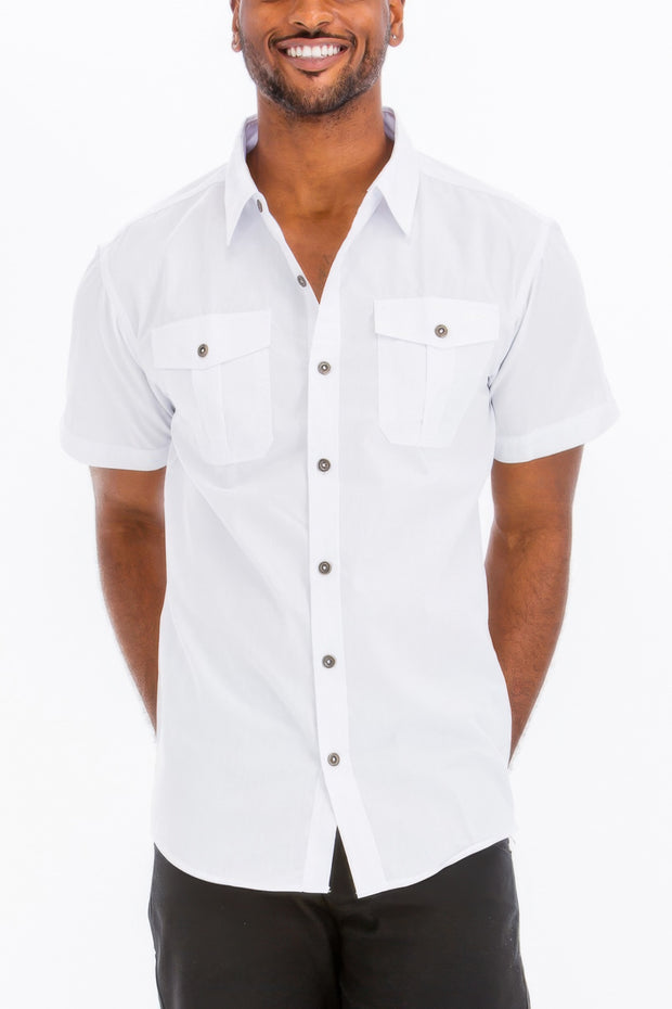 Two Chest Pocket Short Sleeve Shirt