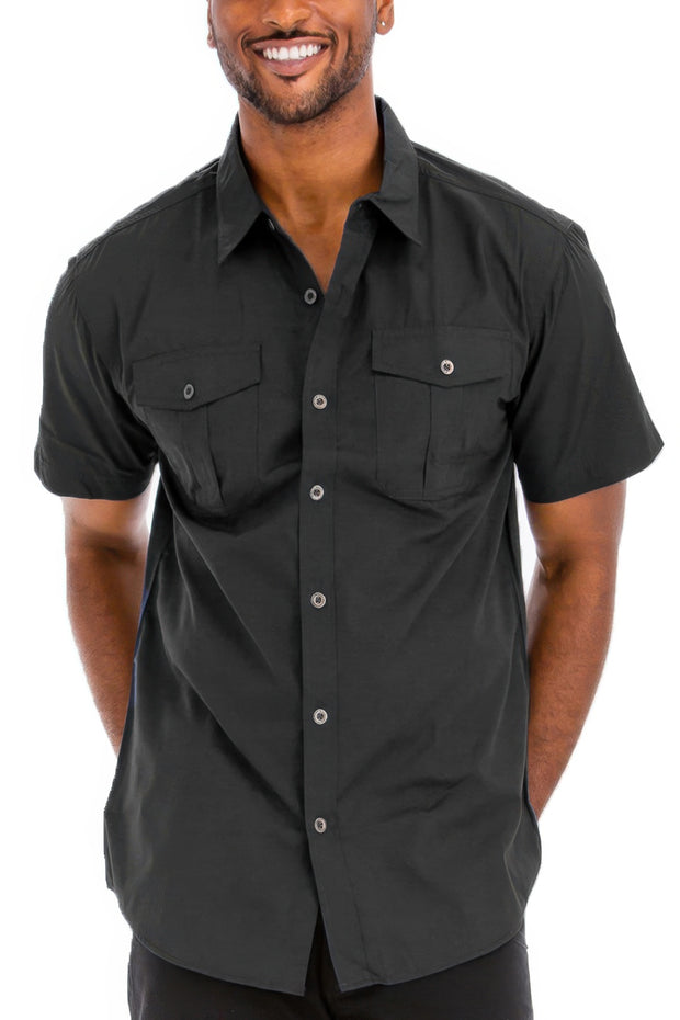 Two Chest Pocket Short Sleeve Shirt