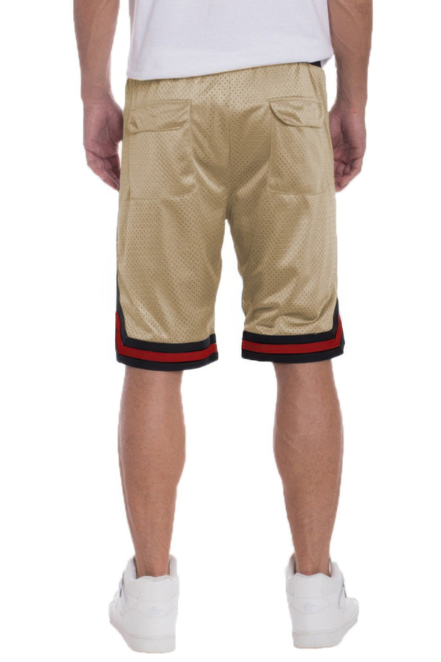 Striped Band Solid Basketball Shorts