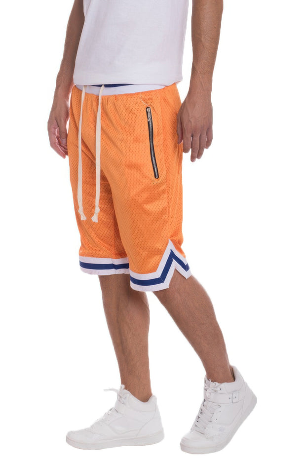 Striped Band Solid Basketball Shorts