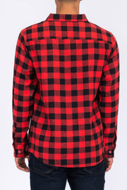 Regular Fit Checker Plaid Flannel Long Sleeve