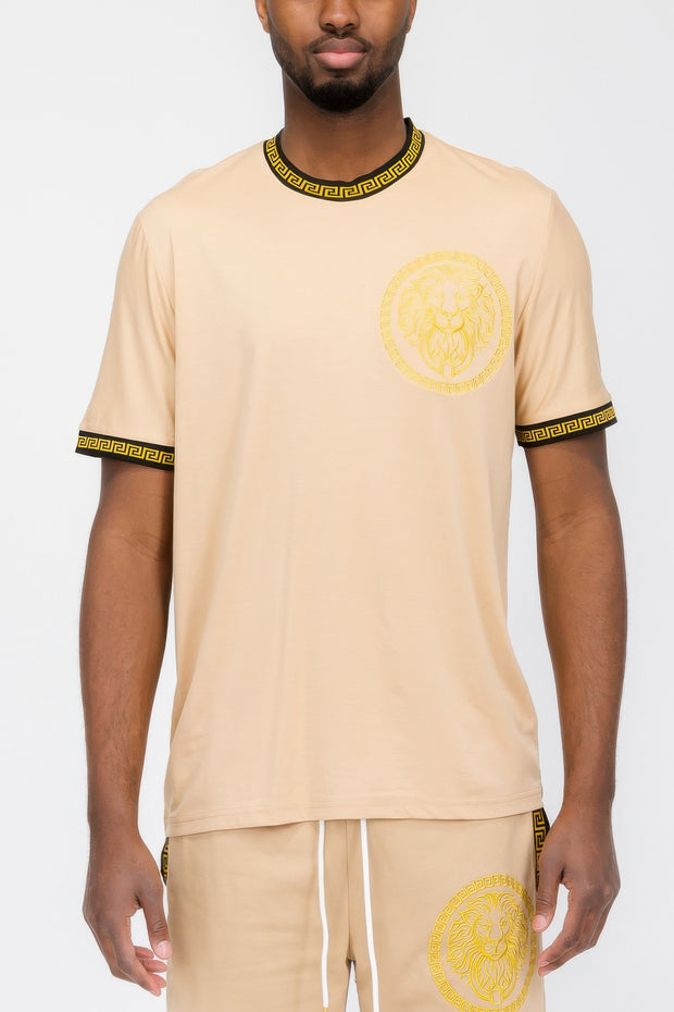 Gold Lion Embroidery T-shirt