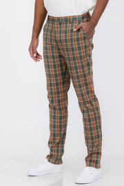 Men Plaid Trouser Pants