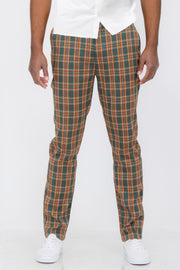 Men Plaid Trouser Pants