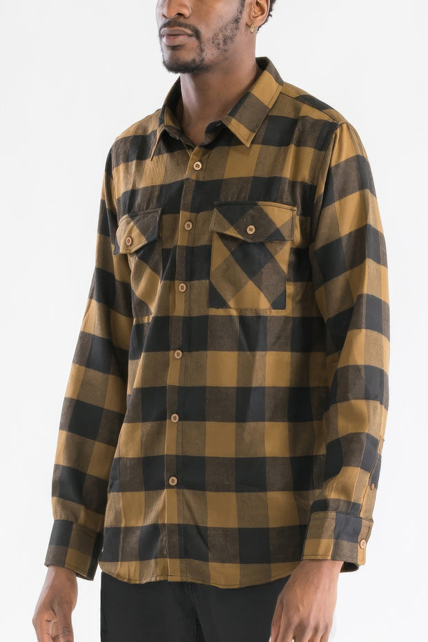 Checkered Long Sleeve Flannel Shirt