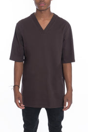 Mens Cotton Vneck French Terry Tshirt