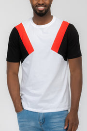 Mens Color Block Short Sleeve Tshirt