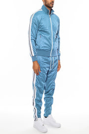 Striped Tape Front Pleat Track Suit