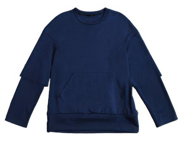 Mens Double Layered Pullover Sweatshirts