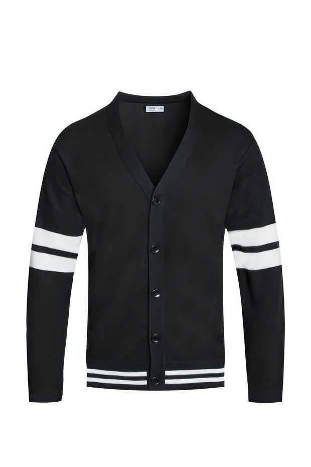 Mens Two Stripe Button Cardigan