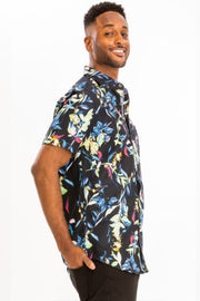 Hawaiian Print Button Down Shirt