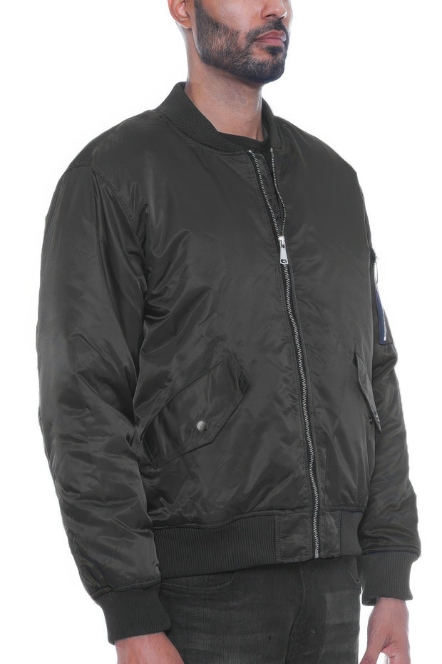 Mens Solid Padded Bomber Jacket