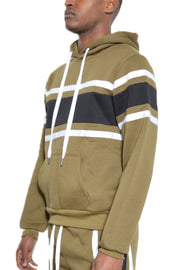 Solid With Three Stripe Pullover Hoodie