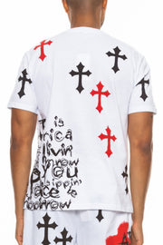 Cotton Print Chome Cross T-shirt