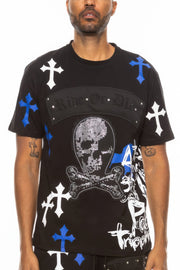 Cotton Print Chome Cross T-shirt