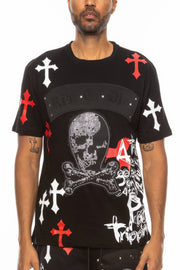 Cotton Print Chome Cross T-shirt