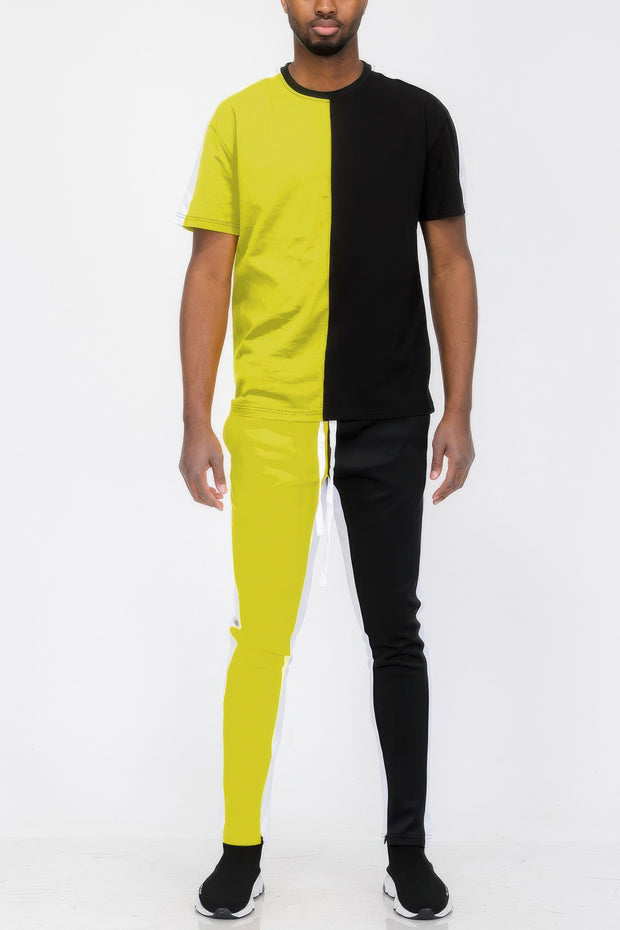 Two Tone Color Block Track Pant Jogger