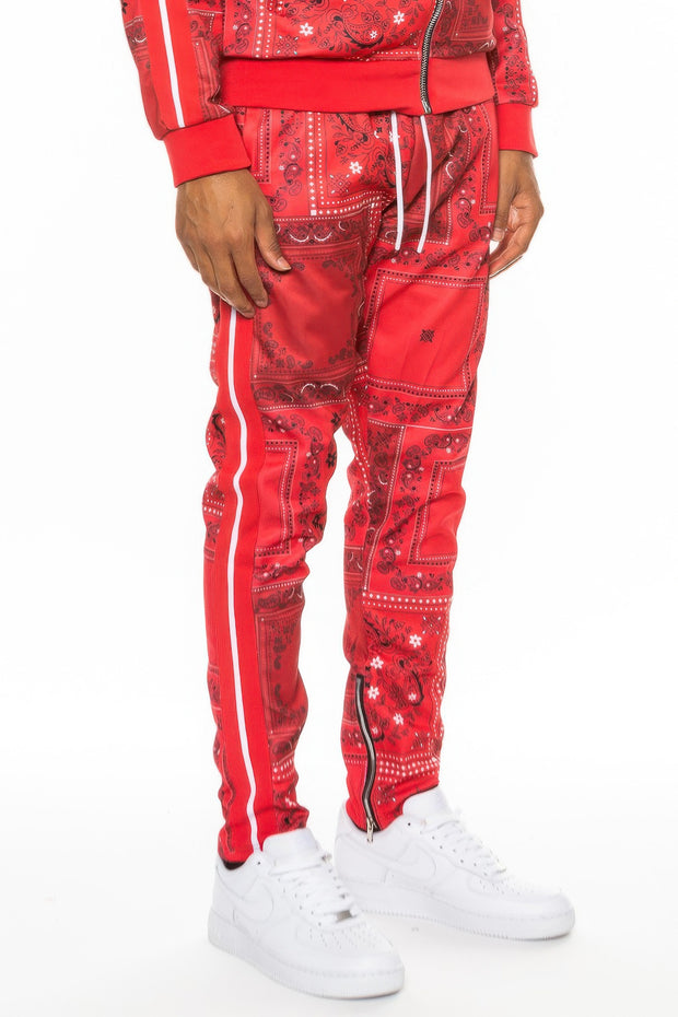 Paisley Bandana Print Track Pants