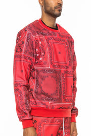 Paisley Bandana Print Crewneck