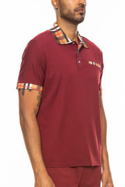 Checkered Plaid Short Sleeve Polo Shirt