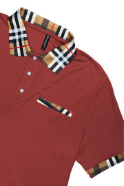 Checkered Plaid Short Sleeve Polo Shirt