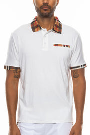 Checkered Plaid Short Sleeve Polo Shirt