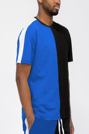 Two Tone Color Block Short Sleeve Tshirt