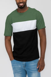 Mens Color Block Short Sleeve Tshirt