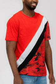 Men's Short Sleeve Camo Color Block T-shirt