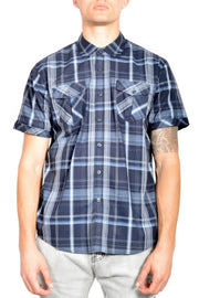 Men's Casual Short Sleeve Plaid Shirts