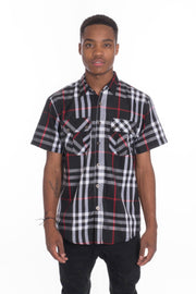 Men's Casual Short Sleeve Checker Shirts