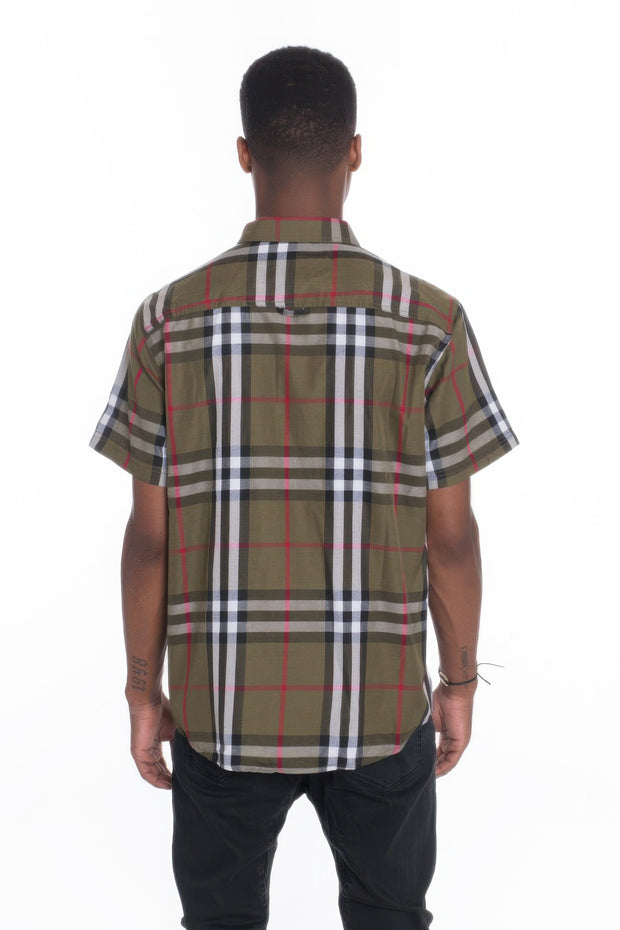 Men's Casual Short Sleeve Checker Shirts