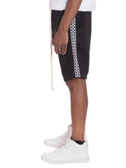 Mens Checkered Stripe Track Shorts