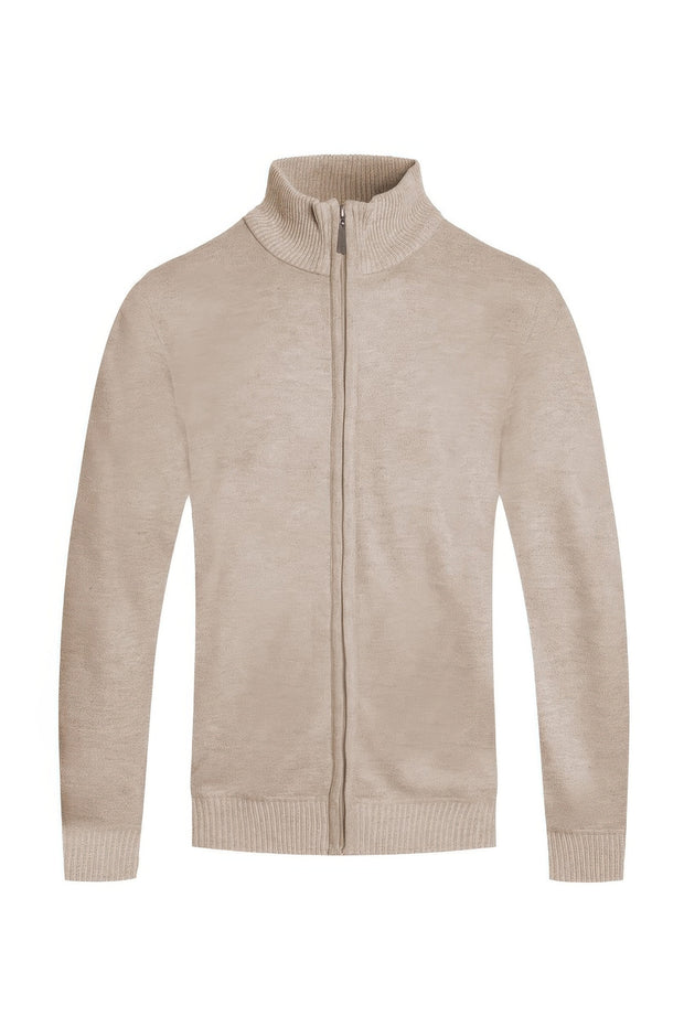 Mens Solid Full Zip Sweater