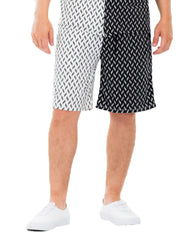 Mens Diamond Two Tone Print Shorts