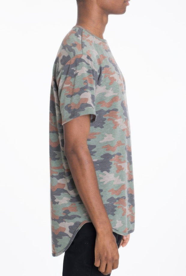 Mens Camo Elongate Scallop Tee T-shirts