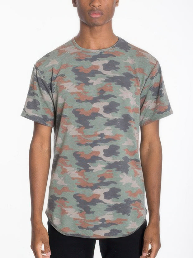 Mens Camo Elongate Scallop Tee T-shirts