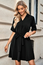 Solid Puff Short Sleeve Mock Neck Pleated T Shirt