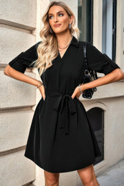 Solid Puff Short Sleeve Mock Neck Pleated T Shirt
