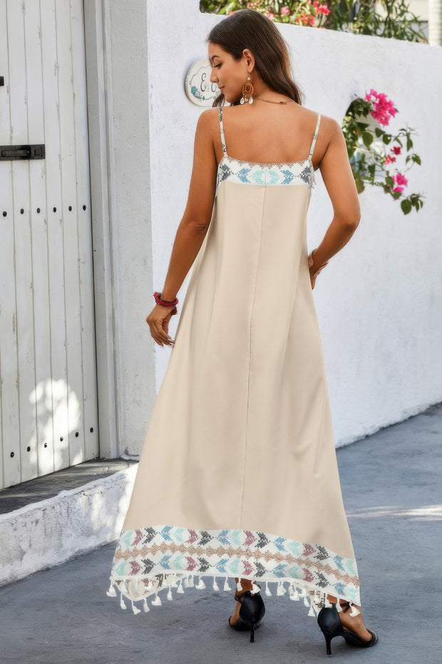 Random Printed Spaghetti Strap Sleeveless Dress