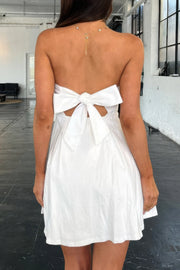 Off Shoulder Elegant Tube Cuff A Swing Short Dress