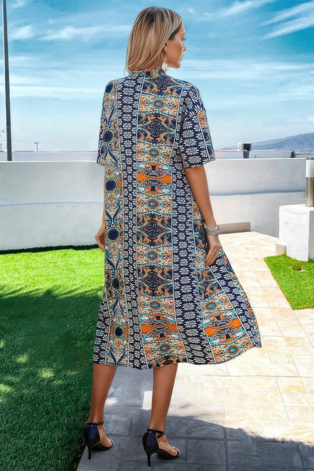 Allover Print Kimono And Short Sets