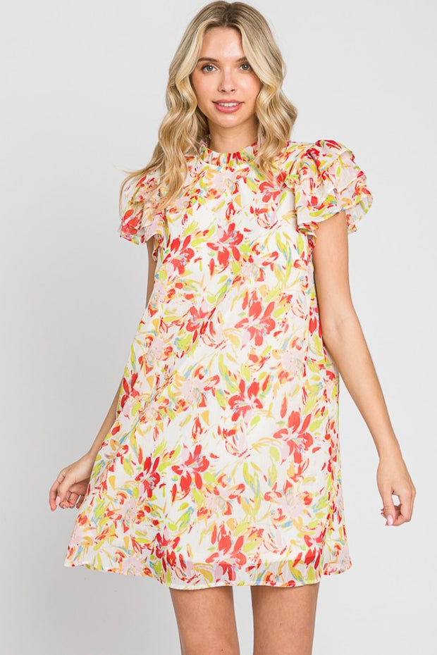 GeeGee Floral Short Sleeve Mini Dress - Spicy and Sexy
