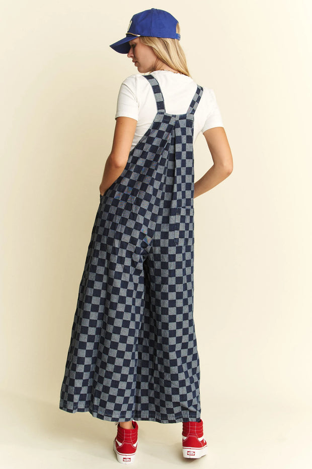 Jade By Jane Denim Checkered Jumpsuit