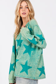 SAGE + FIG Mineral Wash Star Pattern T-Shirt