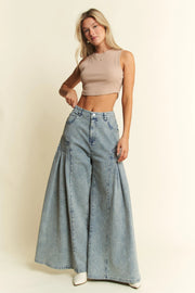 Jade By Jane High-Waist Pleated Wide Leg Jeans