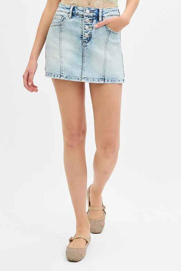 RISEN Full Size High Rise Button Down Skorts Plus Size