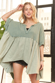 ADORA Oversized Mineral Washed Flare Top