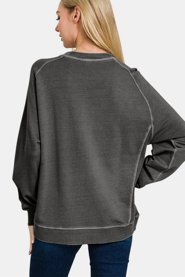 Zenana Full Size Pigment Dyed French Terry Sweatshirt