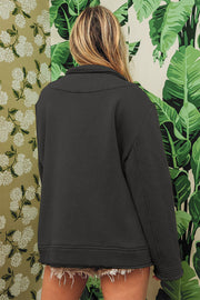 BiBi Single-Breasted Washed Fleece Jacket